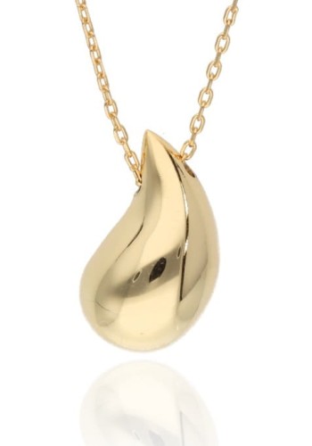 Naszyjnik srebrny pozłacany kropla mała 1.5 cm