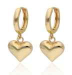 Kolczyki srebrne pozłacane, serce wiszące pełne