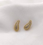 Kolczyki srebrne pozłacane  łezka z cyrkoniami