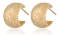 Kolczyki srebrne pozłacane półokrągłe z drobinkami