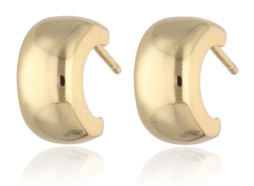 Kolczyki srebrne pozłacane półokrągłe z połyskiem  