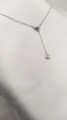 Naszyjnik srebrny serce z wiszącym łańcuszkiem