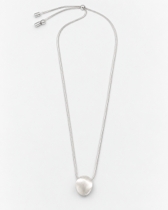 Długi naszyjnik srebrny z okrągłą zawieszką – 110 cm  