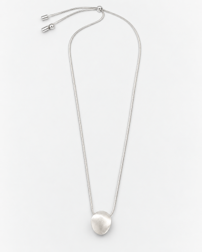 Długi naszyjnik srebrny z okrągłą zawieszką – 110 cm  