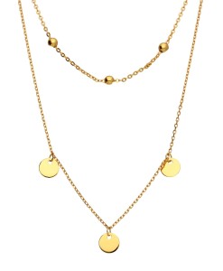 Naszyjnik srebrny pozłacany z wiszącymi kółeczkami