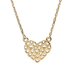 Naszyjnik srebrny pozłacany serce