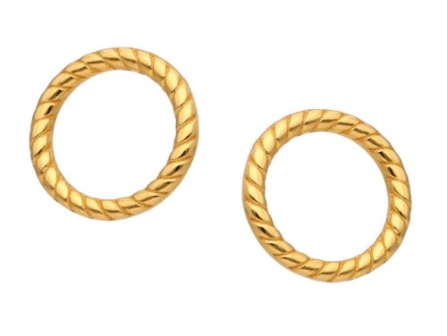 Kolczyki srebrne pozłacane,koła skręcane