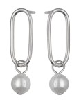 Kolczyki srebrne z wiszącą perełką