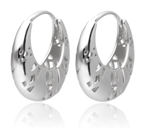 Kolczyki srebrne  koła ażurowe