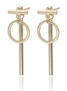 Kolczyki srebrne pozłacane  sopel
