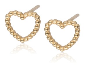Kolczyki  srebrne pozłacane, serca skręcane