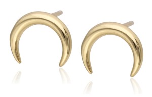 Kolczyki srebrne pozłacane , półksiężyce