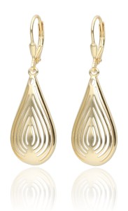 Kolczyki srebrne pozłacane kropla ażurowa