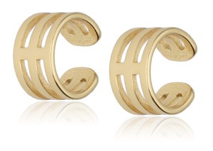 Kolczyki srebrne pozłacane nausznice