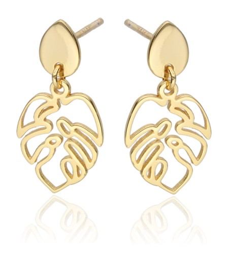 Kolczyki srebrne pozłacane wiszące monstery