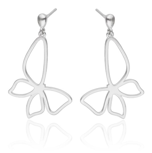 Kolczyki srebrne  wiszące motyle