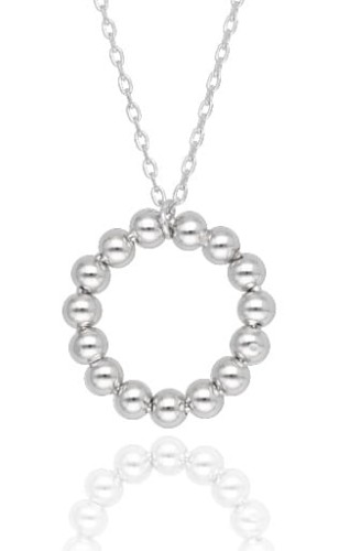 Naszyjnik srebrny koło wiszące  z kulkami