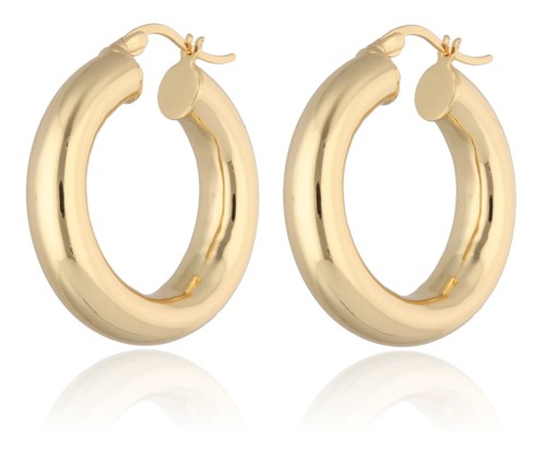 Kolczyki srebrne pozłacane koła pełne 3.0 cm