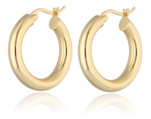 Kolczyki srebrne pozłacane klasyczne koła pełne 2.5 cm