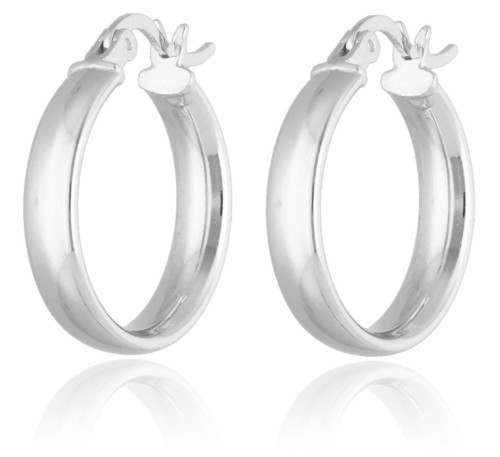 Kolczyki   srebrne klasyczne koła spłaszczone 3.0 cm