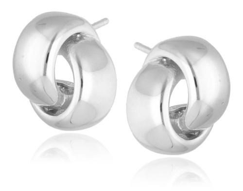 Kolczyki srebrne  podwójne skręcane koła