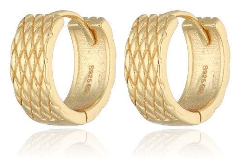 Kolczyki srebrne pozłacane koła ze strukturą