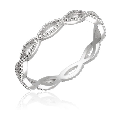 Pierścionek srebrny obrączka nieskończoność